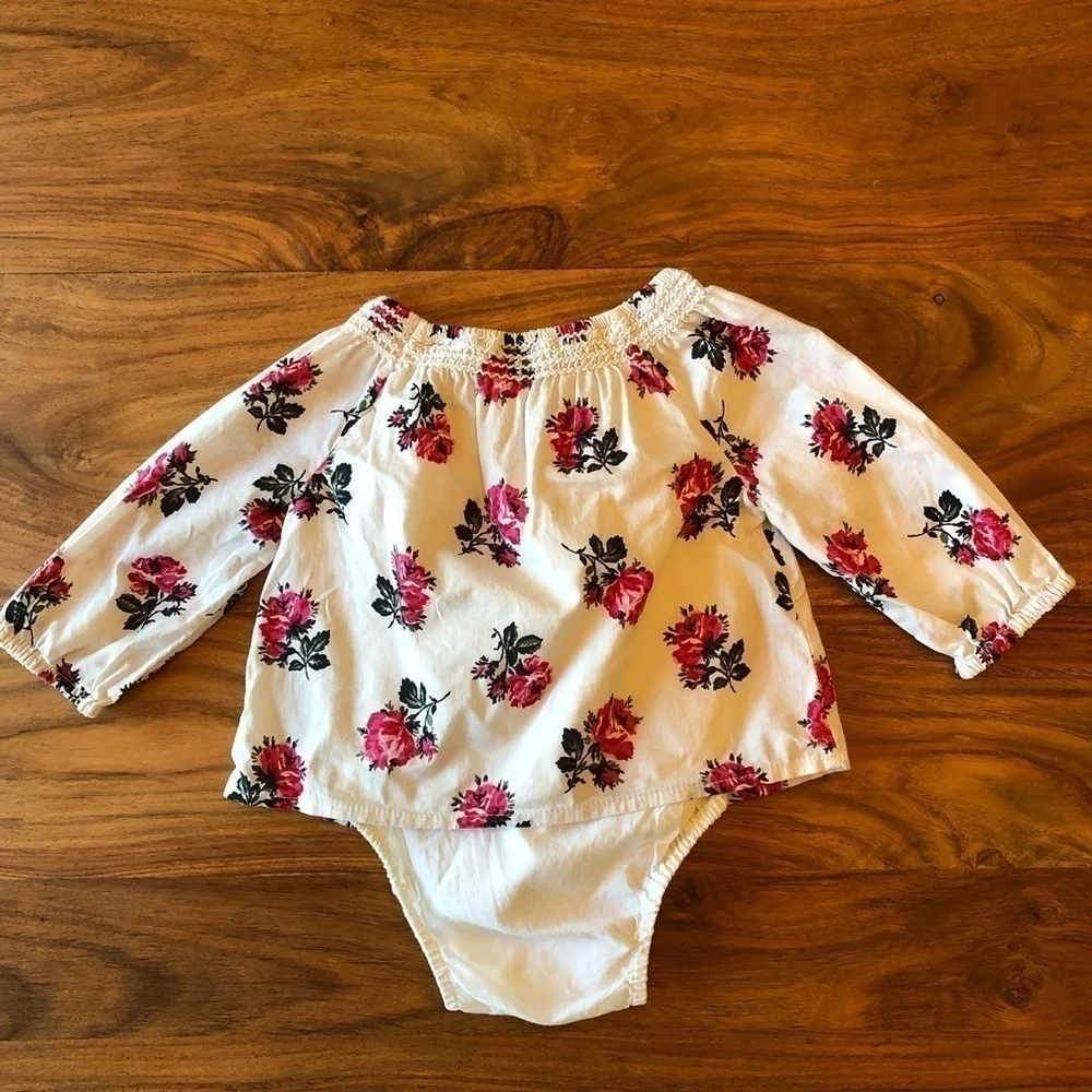 Gap Baby Smocked Floral Blouse/ Onesie
